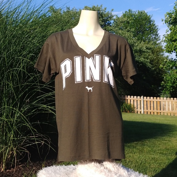 PINK Victoria's Secret Tops - PINK V-Neck Campus Tee